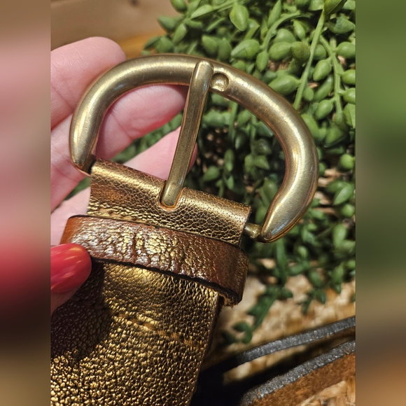 J. Crew Womens Bronze Leather Belt - Picture 2 of 7